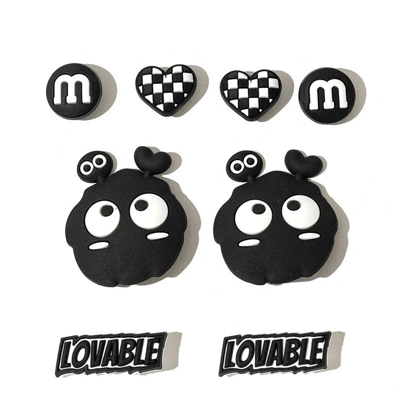 ثلاثية الأبعاد لطيف عيون كبيرة الأحذية السحر ل قباقيب اكسسوارات مجموعة الموضة DIY بها بنفسك الشريحة الصنادل حديقة أبازيم أحذية الديكور بنين بنات هدايا