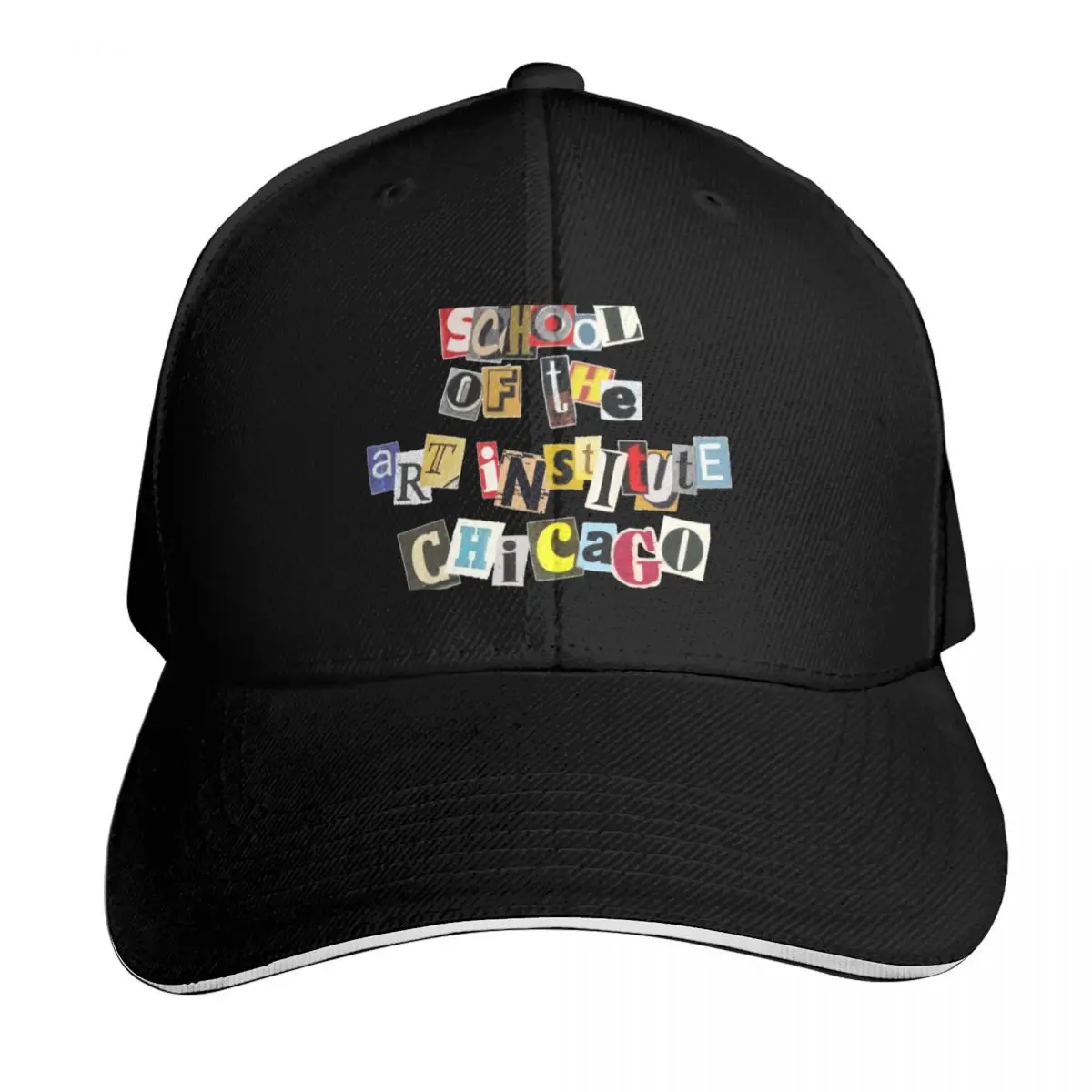 

School of The Art Institute of Chicago SAIC Logo Funky Collage Baseball Cap Hat Beach Horse Hat Visor Hood For Man Women's