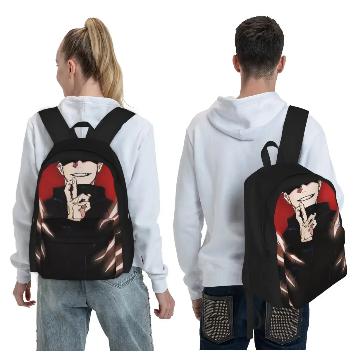 Satoru Gojo Anime Jujutsu Kaisen Student Backpack School Bag Hiking Travel Daypack for Boys Girls Fashion Bookbag Shoulder Bags