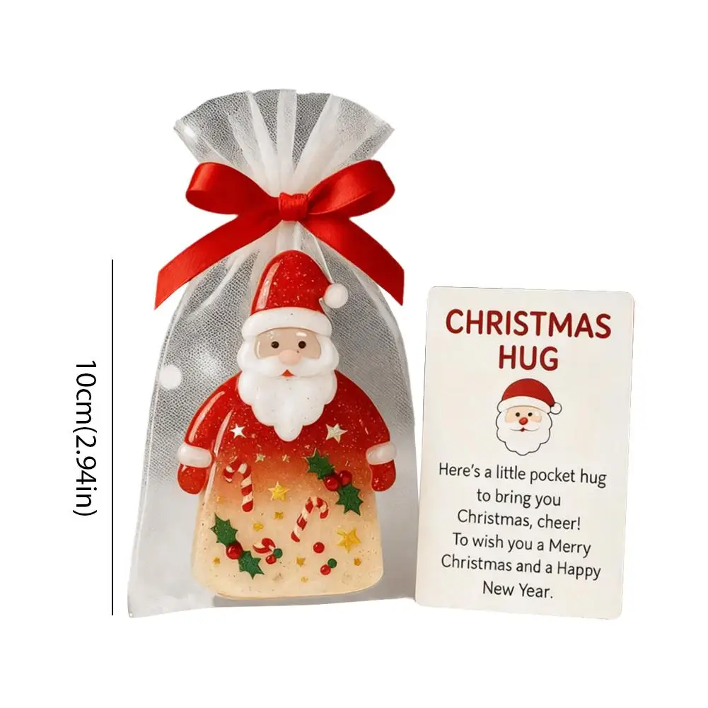 عناق عيد الميلاد للجيب الصغير، 1/2/3 قطعة مع بطاقة تشجيع، دعم الحزن العاطفي تذكار عيد الميلاد لصديق العائلة والأطفال