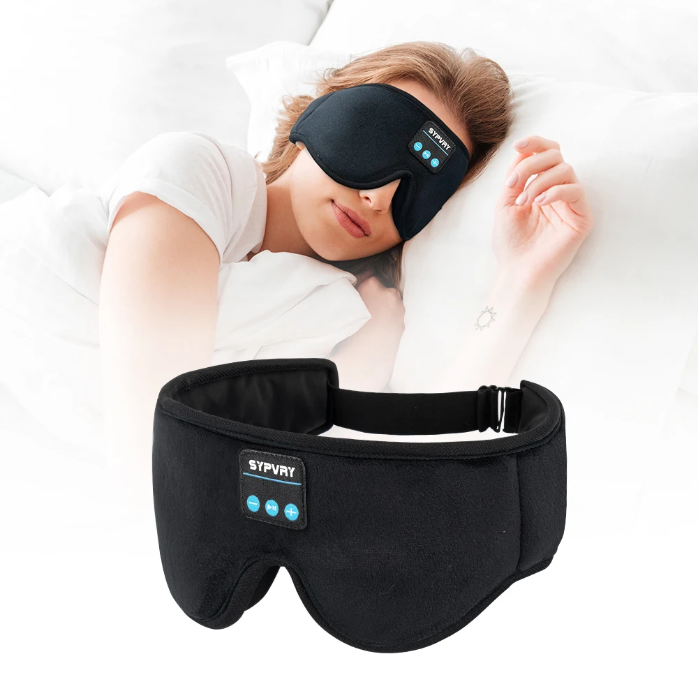 

Bluetooth Sleep 3D Eye Mask Wireless Headphones SYPVRY Sleeping Eye Cover Travel Music Headsets with Microphone Handsfree