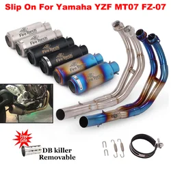 Slip On For YZF YAMAHA MT07 XSR 700 FZ-07 MT 07 XSR700 FZ07 Motorcycle Exhaust System Front Link Pipe Motorcross Muffler Escape