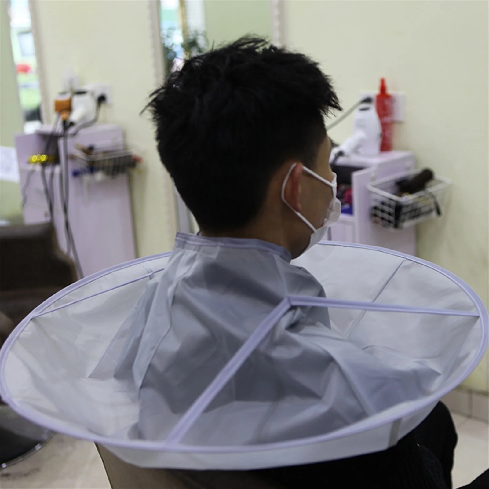 Hair Cutting Cape Lightweight Foldable Umbrella Design Hair Cutting Barber Cloth for Adult Children Umbrella Hairdressing Cape