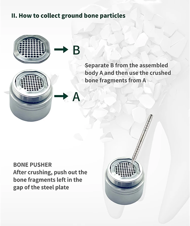 

Dental Bone Crusher Mill Grinder Implant Bone Graft Steel Augmentation Tools Crushing Instruments
