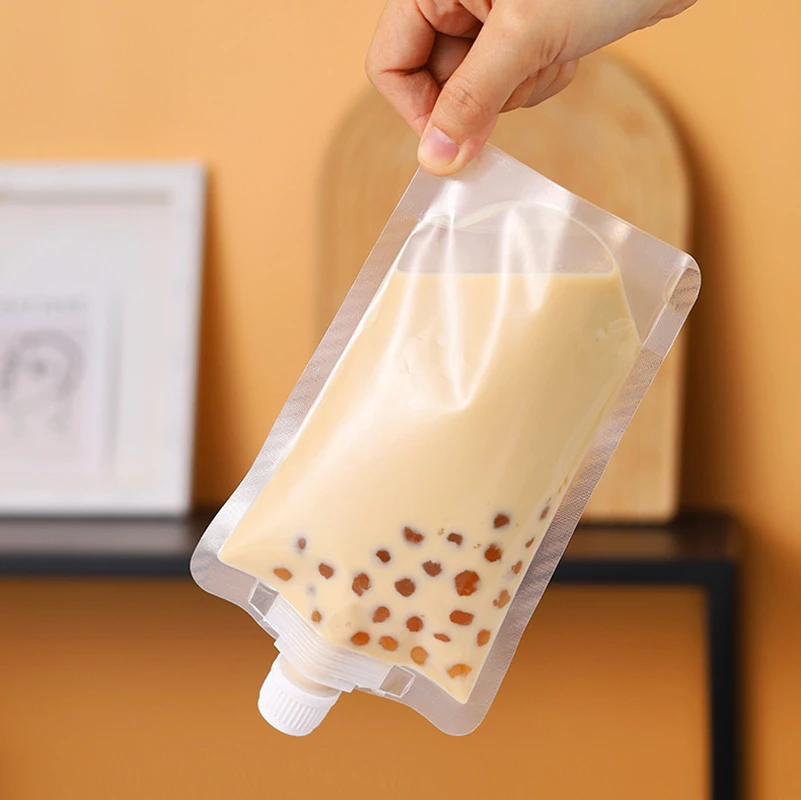 2.5KG Travel Drink Spout Pouches Transparent Plastic Bags Sealed Juice Storage Bag Beverage Summer Ice Cold Drink Pouch Portable