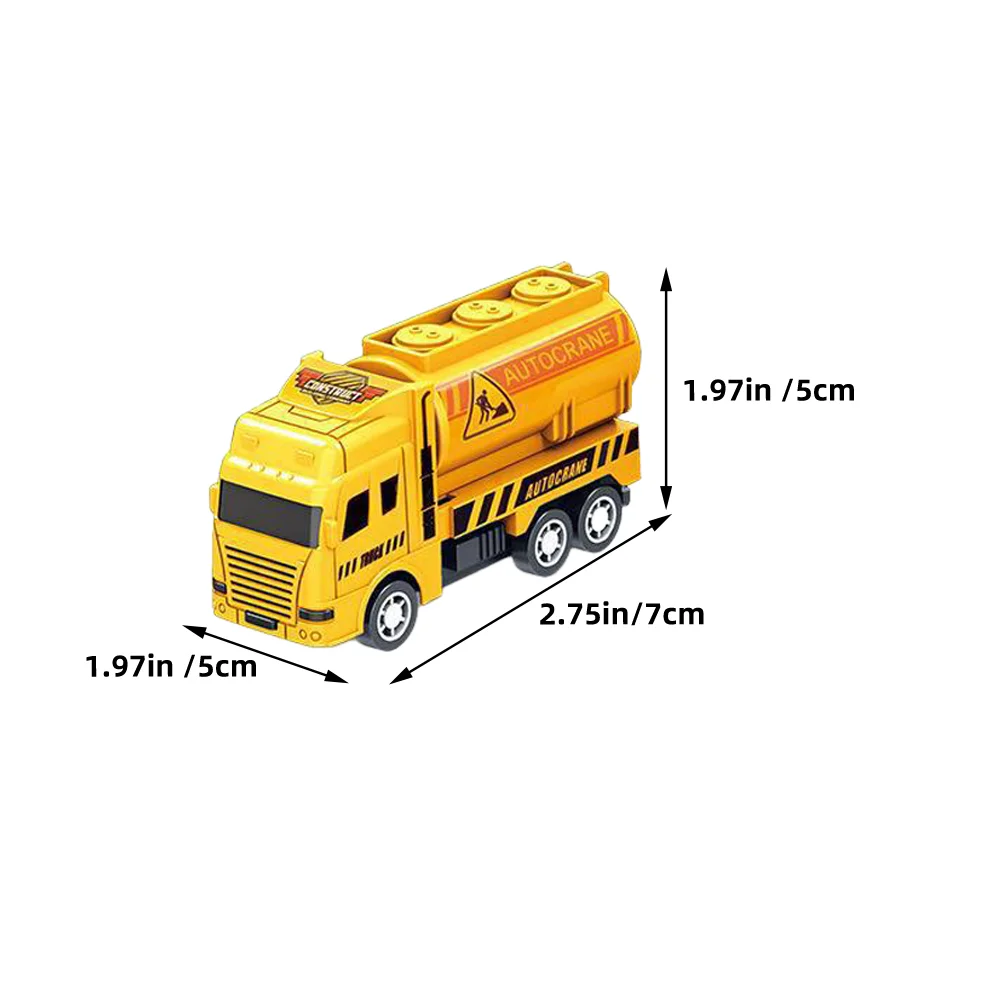 4 pçs brinquedos para crianças puxar para trás veículo de engenharia mini carros crianças pequeno caminhão amarelo construção fricção alimentado bebê