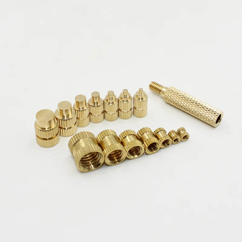 Messing-Einpressmuttern-Set: Heißschmelzmuttern mit Gewinde, gerändelt, zum Einbetten, Kupfermutter-Sortiment für 3D-Druck und Kunststoff, M2-M8 – Detail 1