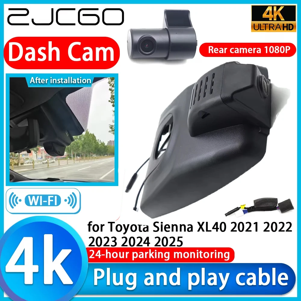 Cámara para Auto DVR 4K para Toyota Sienna XL40 2021 2022 2023 2024 2025, Cámara de Tablero con Lente Sony 2160P, Grabación de Video con Monitoreo 24h