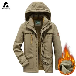 Parkas cálidas de lana gruesa para hombre, chaqueta de campo de nieve con capucha a prueba de viento, abrigo informal de alta calidad, 5xl talla grande, Invierno