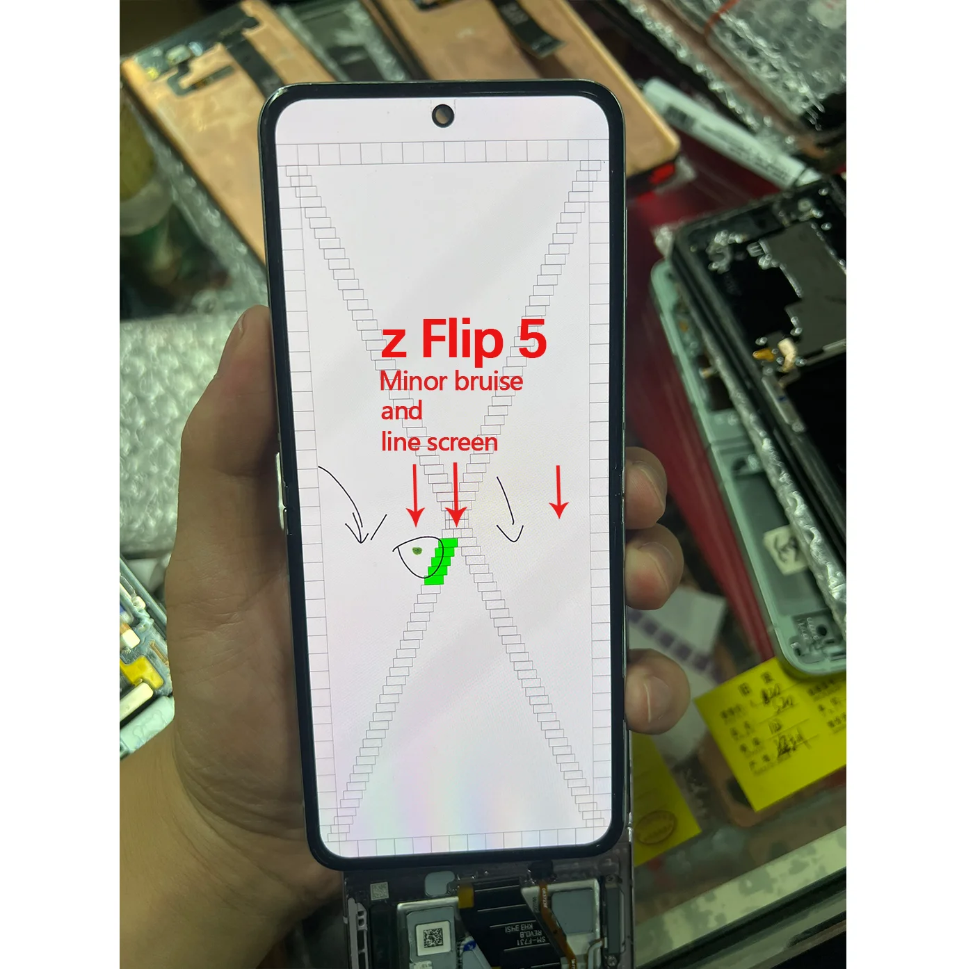 Defect Dot Amoled LCD For Samsung Z Flip 5 LCD Touch Glass Full For Front Screen Z Flip 5 Display Touch Digitizer