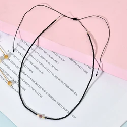 ZMZY New Black Color Bohemian Glass Beads Miyuki Necklace For Women Boho Natural Stone Choker Necklace Summer Beach Jewelry