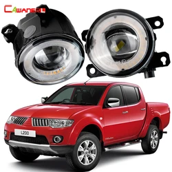 2 X Car Fog Light Assembly LED Angel Eye DRL Daytime Running Light 30W 8000LM 12V For Mitsubishi L200 Strada Triton 2005-2019