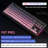 AULA-Teclado mecánico F87 Pro, 2,4g/Usb/Bluetooth, modo triple, inalámbrico, 87 teclas, 5 capas, relleno de silenciamiento, adecuado para Gam Original