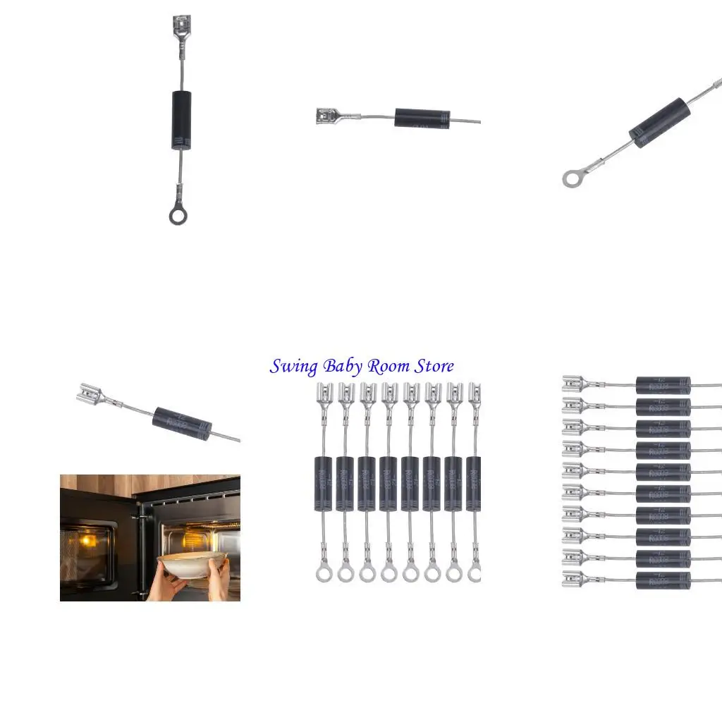 K1AD Microwave Oven Diode Replacement Part for High Circuit Service, Encapsulated Component with Metal Terminals for Routine