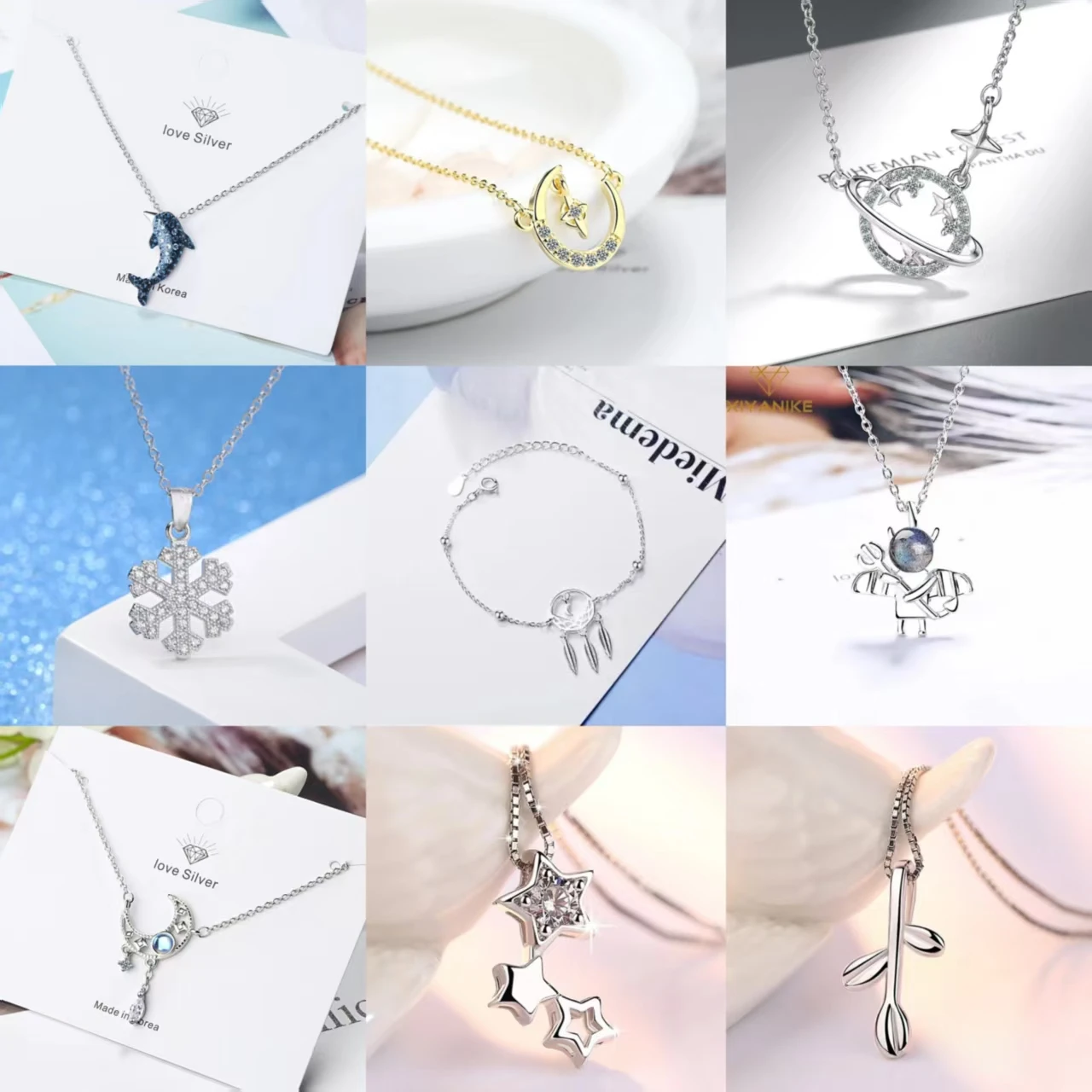 TAISILI Women Copper Necklace Minimalist Gold Crescent Star Pendant Necklace For Beautiful Girls Daily Party Jewelry