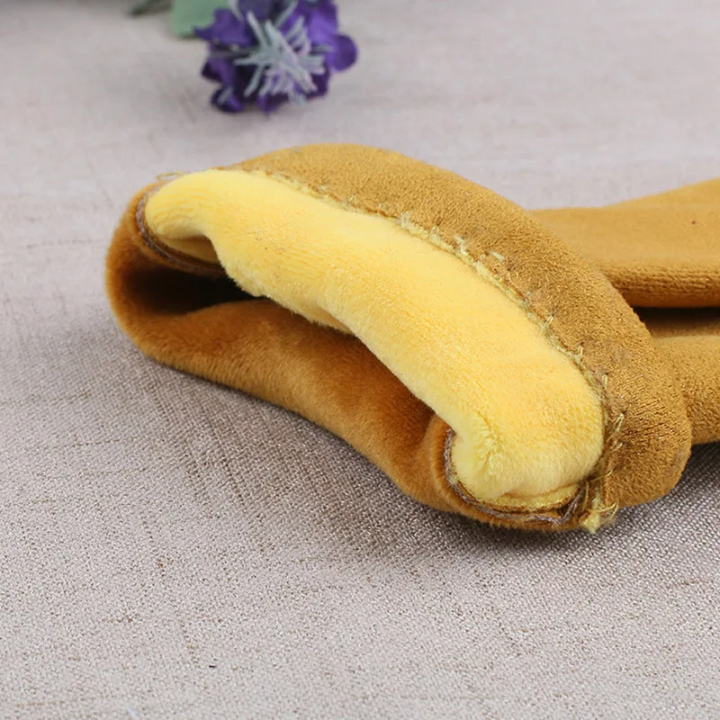 Guantes de conducción de dedos completos para mujer, manoplas de pantalla táctil de Color sólido, forro de felpa de gamuza, cuero PU, calentadores