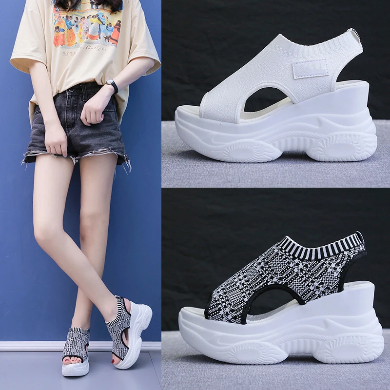 Platform Heel Sandal for Women Roman Sandals Slip-on Loafers Summer Casual Wedge Female Shoe Fashion Casual Thick Bottom Sandal