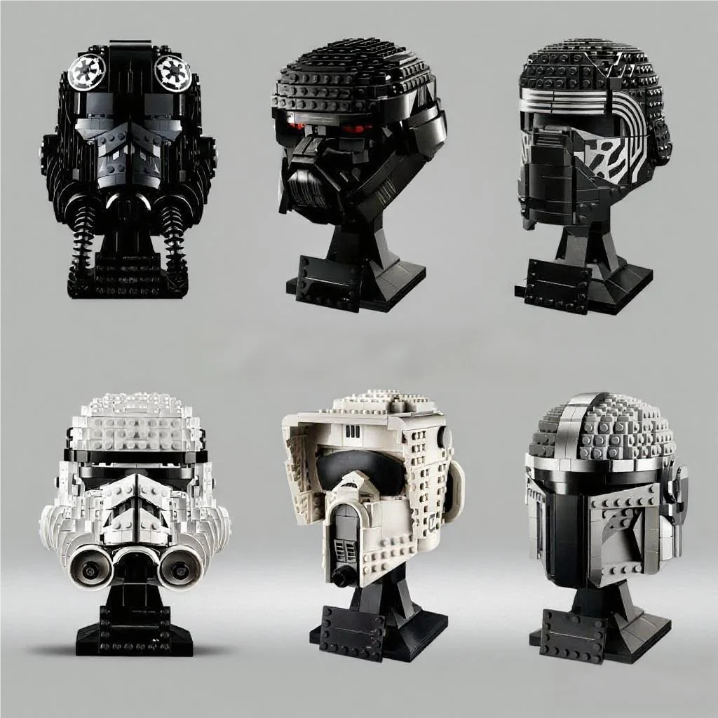 

75277 75429New Space-Themed Pilot Helmet MOC Battle Building Blocks Model DIY Assembly Educational Toy Gift for Adults Children
