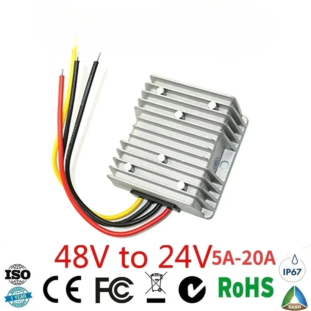 48V to 24V 5A-20A Step Down Buck DC-DC Power Converter Voltage Regulator Voltage Reducer with 48 Volt to 24 Volt 5 AMP CE RoHS