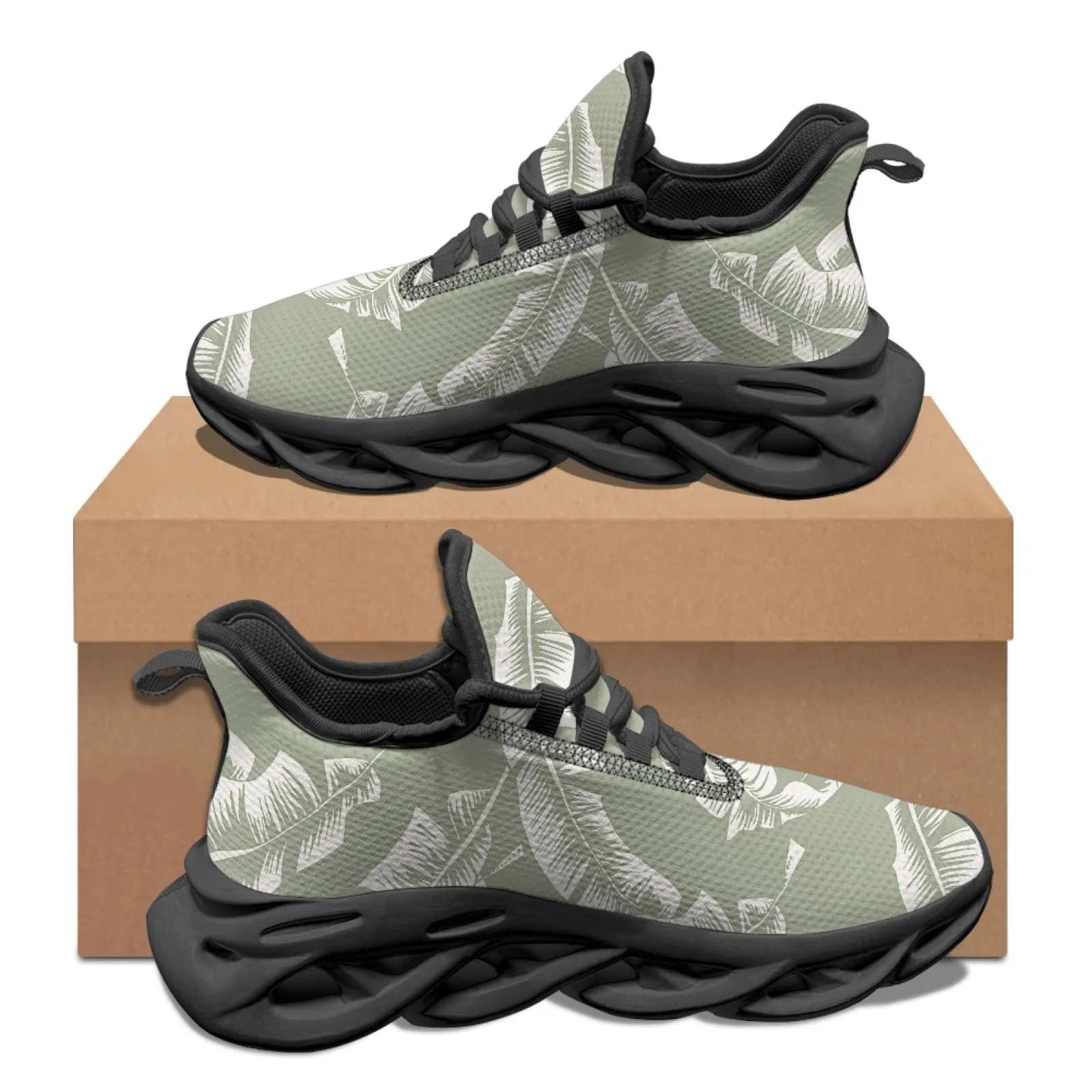 PENSTROLL Palm Leaf Blade Sneakers Work Shoes For Men for Unisex Comfortable Mens Running Shoes