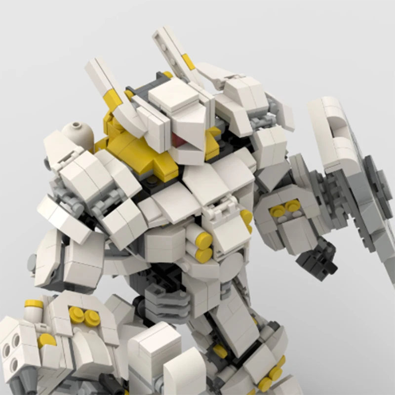Moc Bausteine Weiß Ritter Mecha Technologie Modulare Blöcke Militär Waffe Modell Geschenke Weihnachten Spielzeug DIY Sets Montage