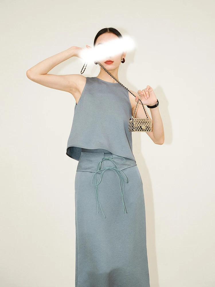 الصيف عالية الجودة تنورة غير رسمية الزي الربيع المرأة أكمام الظهر الدانتيل يصل Vset + ارتفاع الخصر مستقيم التمثال تنورة قطعتين مجموعة #3