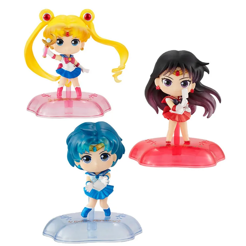 

Фигурки героев аниме Bandai, настоящие игрушки Gacha, Мерцающая статуя, Сейлор Мун, Хино Рей, Мизуно, версия Ами, экшн-фигурки, игрушки с орнаментом