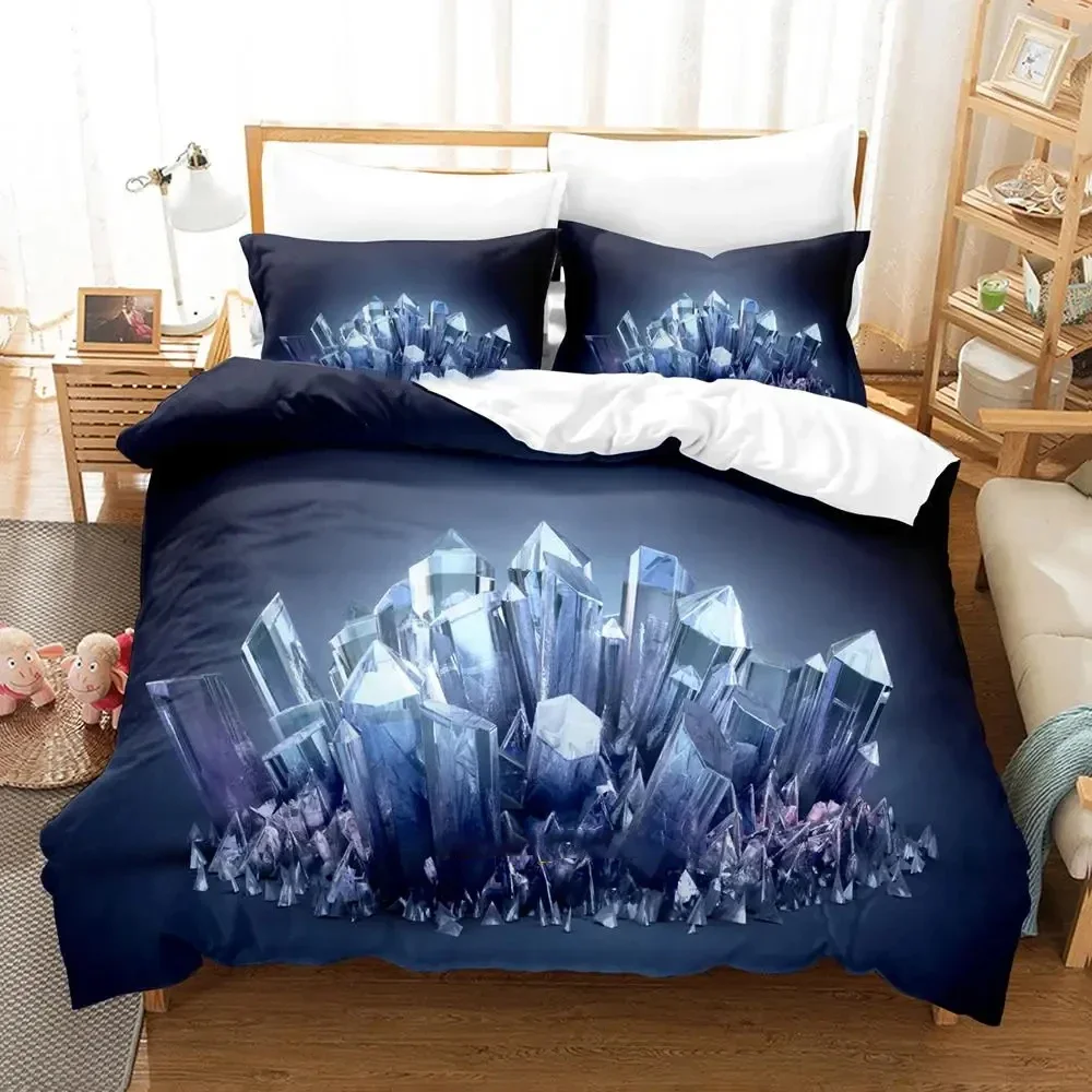 

3D Print Artistic Crystal Bedding Set Duvet Cover Bed Set Quilt Cover Pillowcase Comforter king Queen Size Boys Adult Bedding