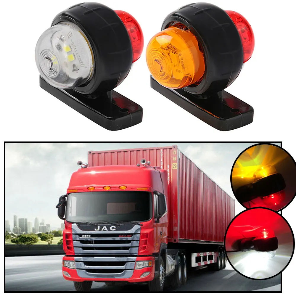 Trailer Lights 12V 24V LED Position Parking Lamp For Truck Clearance Marker Lights Van Lorry Rear Light Red White/Amber