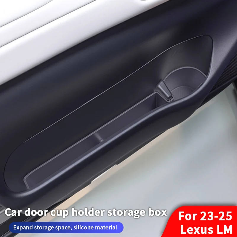 

QHCP Car Door Water Cup Holder Silicone Front Door Slot Cup Tray Water Cup Storage Box For Lexus LM 2023-2025 Interior Accessory