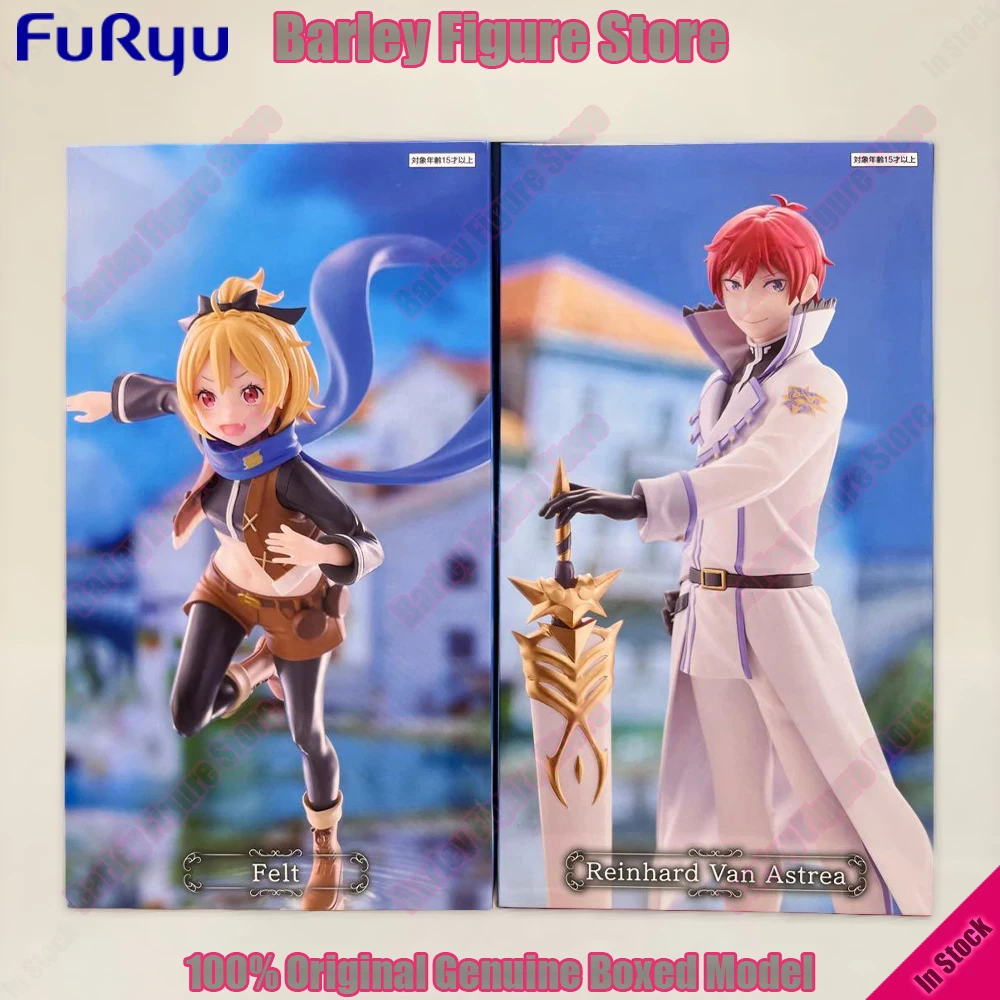 Figurines d'action originales FuRyu Re:Zero Felt & Reinhard van Astrea Royal Candidate Knight Felt Camp, collection de figurines d'action d'anime, modèle cadeau