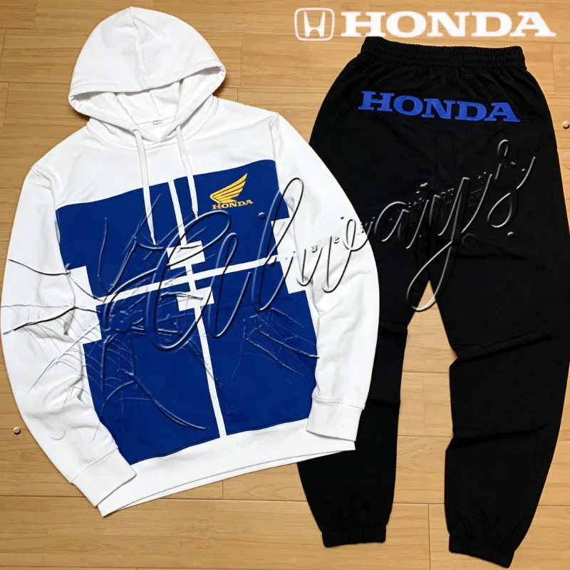 

2026 New Fashionable Design Motorcycle Suit Set Honda Racing Outdoor Sports Leisure Set Men's MOTO Off Road Warm Hoodie Pants