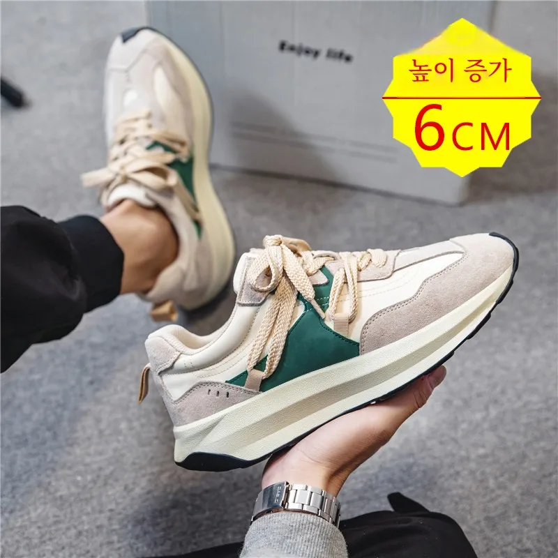 Putian Brand Men's Shoes Invisible Elevator 6cm Running Trendy Shoes All-Match Platform Sneaker Boys and Teenagers