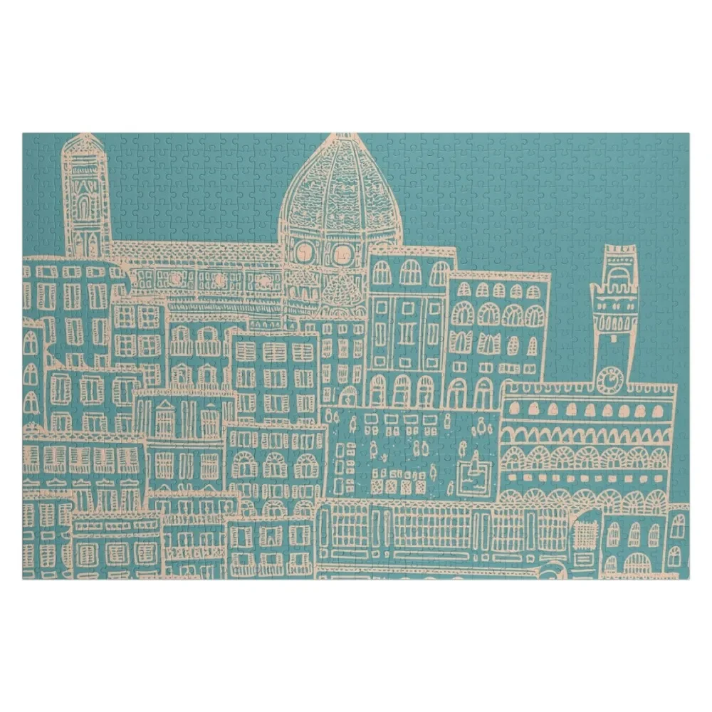 

Line Drawing of Florence in Blue Jigsaw Puzzle Personalized Child Gift Scale Motors Children Puzzle