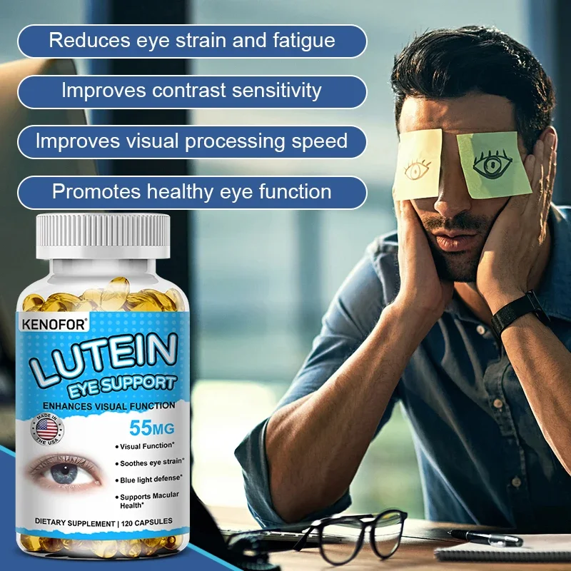 Lutein Capsules - Suitable for Eye Health, Relieving Eye Fatigue and Dryness, Preventing Myopia, and Enhancing Visual Function