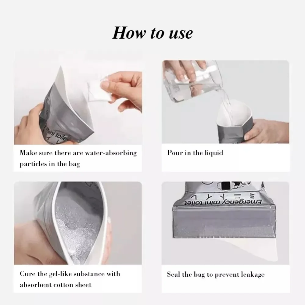 1/5PCS Outdoor Emergency Car Urinate Bags 700ml Easy Take Piss Bags Travel Mini Mobile Toilet for Baby Women Men Vomit Bag