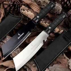 Outdoor High hardness cleaverFixed Blade, portable straight knife and scabbard,Suitable for camping barbecue wilderness survival