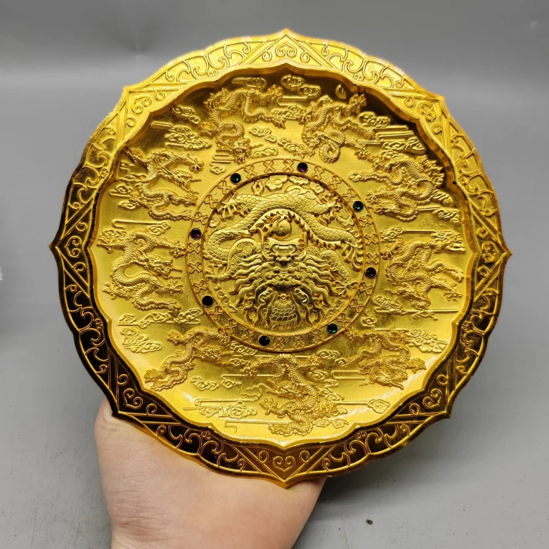 

Early Years Pure Copper Diamond-Embedded Kowloon Opera Beads Plate Made in Years of Qian Long Emperor of Qing Dynasty Crafts Gol