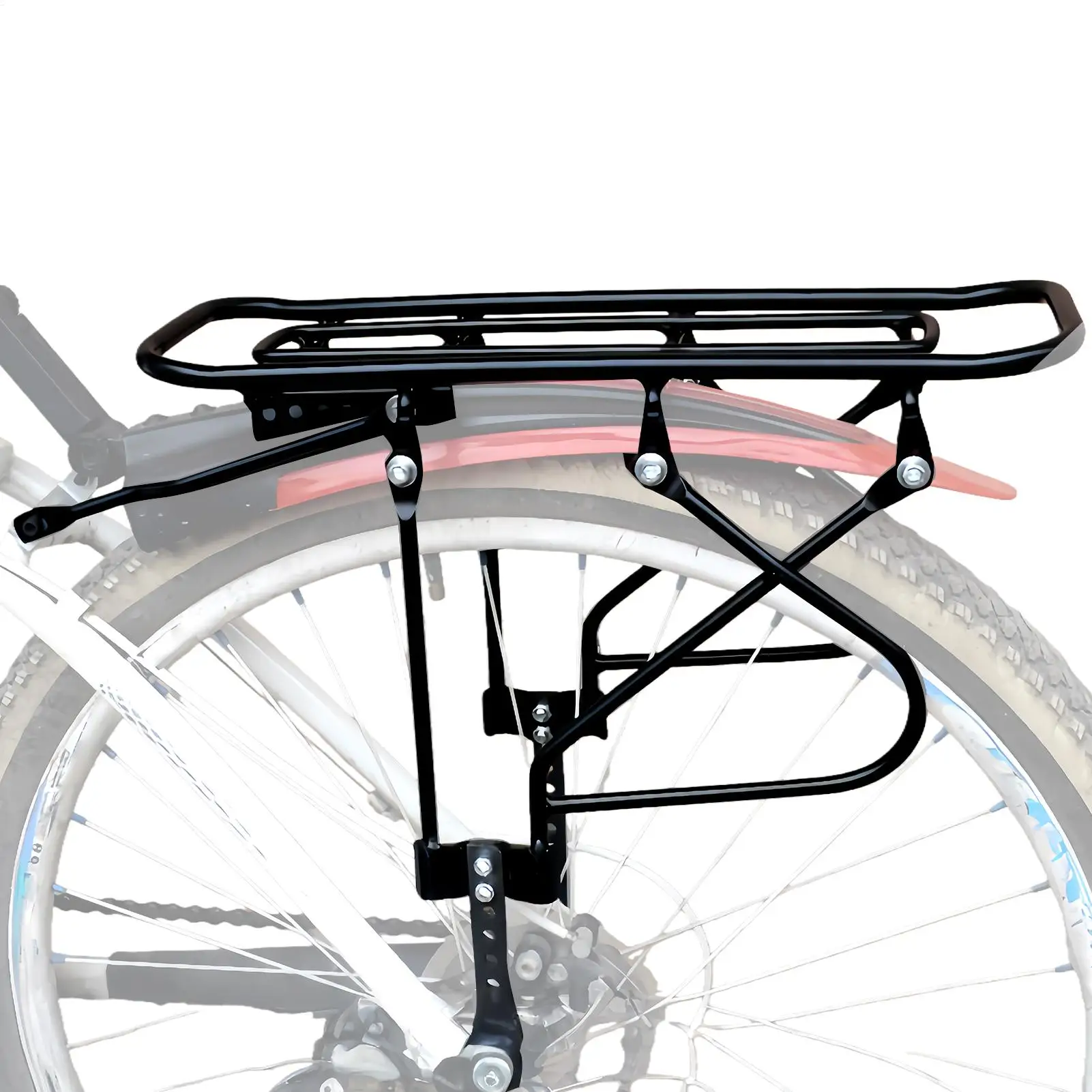 Rear Bicycle Rack 200kg Capacity Mount Adjustable Steel Bicycle Cargo Rack For Cycling Road Commuting Work Delivery Touring