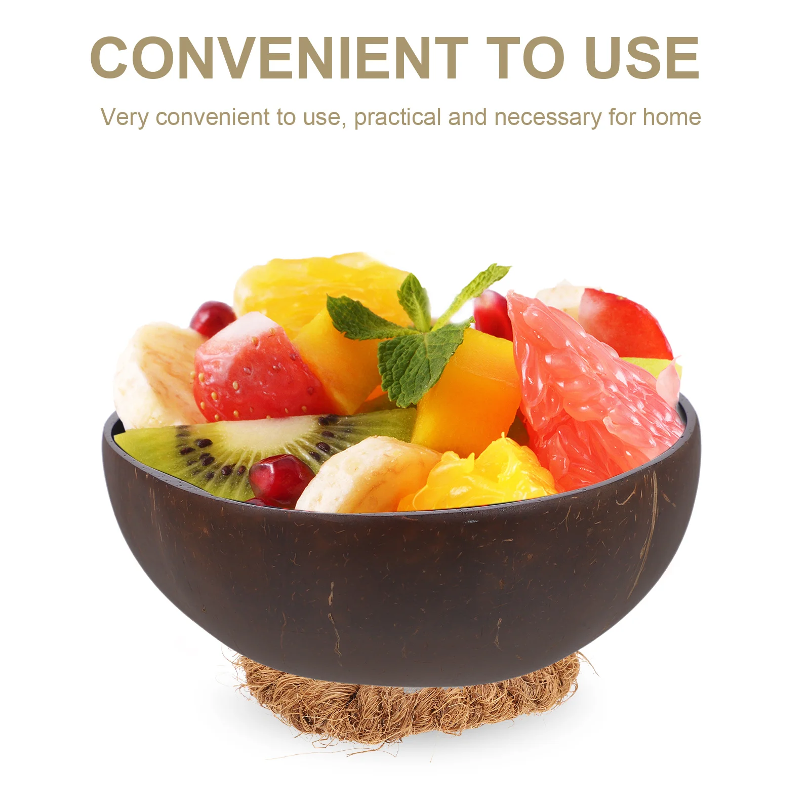 

4Pcs Coconut Fiber Coaster Circle Natural Color Heat Resistant Bowl Holder for Kitchen Table Cup Ring Pad Coconut Fiber Cup Ring