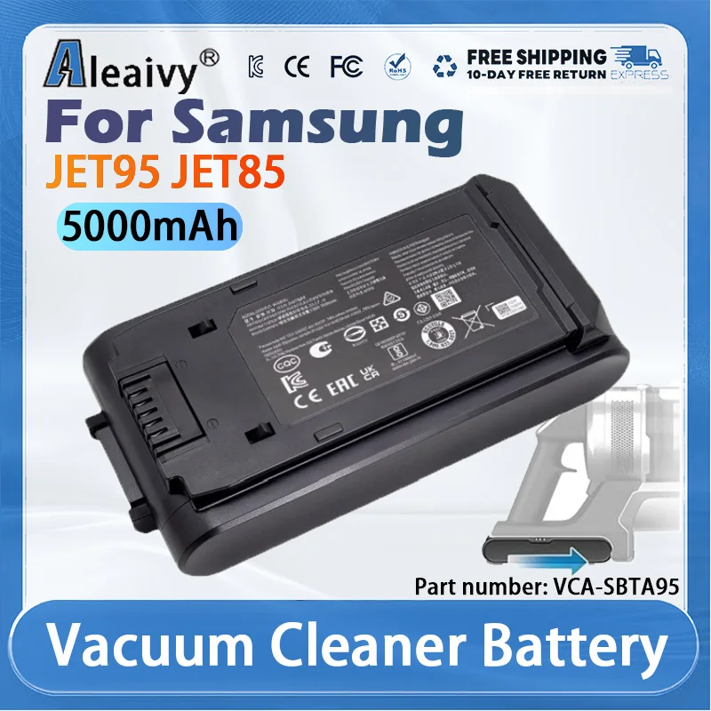 

For Samsung 21.6V 5000mAh VCA-SBT95 Cordless Stick Vacuum JET95 JET85 VS20A95823W Replacement Vacuum Cleaner Li-ion Battery