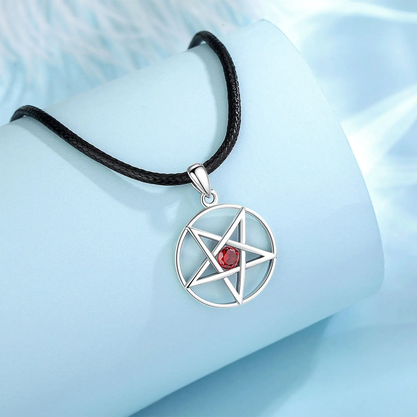 Eudora 925 Sterling Silver Inverted Pentagram Necklace for Women Man Amulet Guardian Star Tetragrammaton Pendant wiccan Jewelry