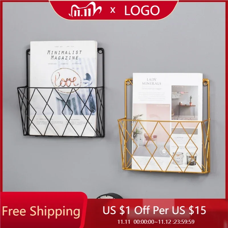 

Display Wall Magazine Racks Shelves Bibliotheque Kitchen Metal Magazine Racks Bedroom Minimalist Etagere Rangement Furnitures