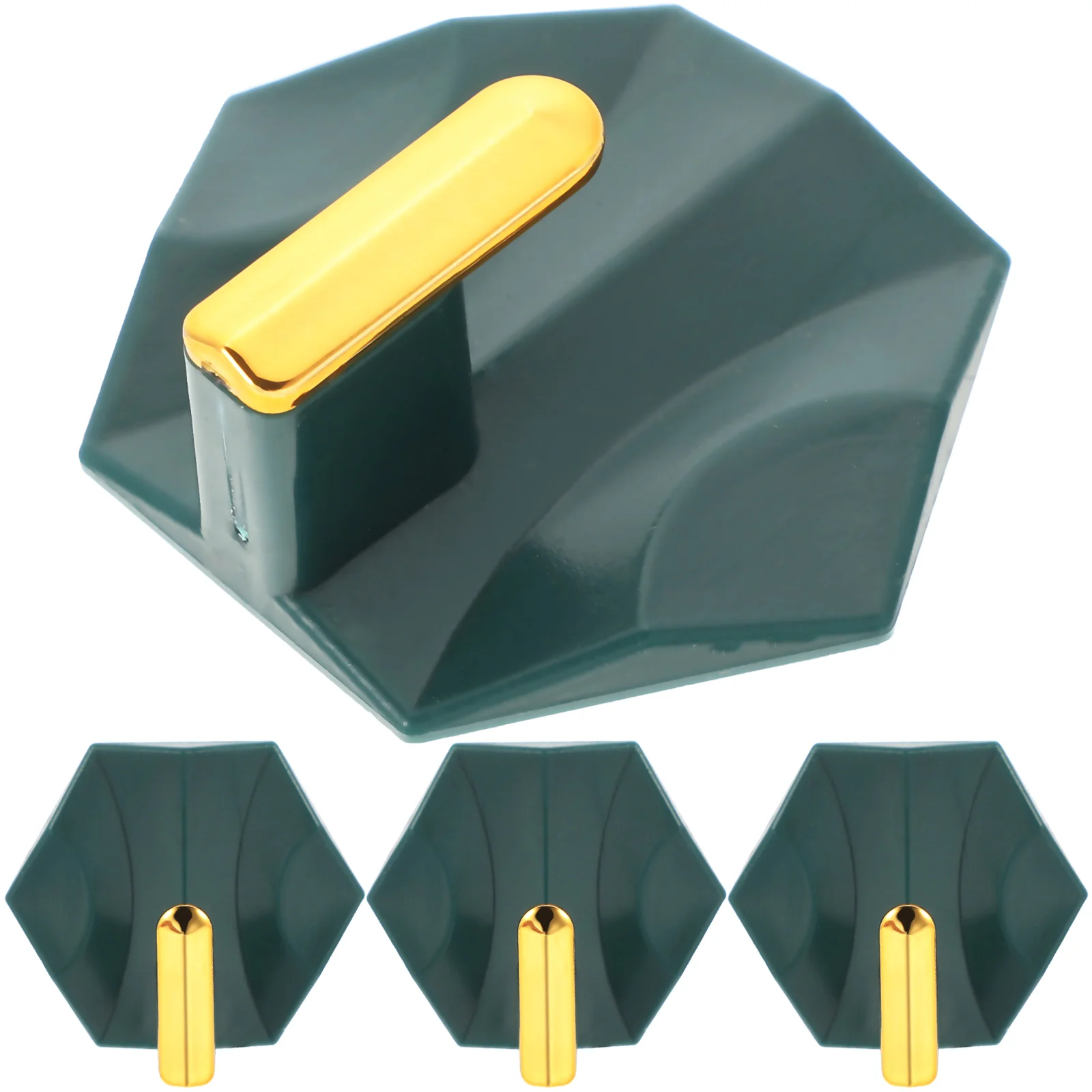 

4 Pcs Adhesive Wall Hooks No Punching Self-stick Coat Hangers Green Heavy Duty Bathroom Towel Storage Hook Easy