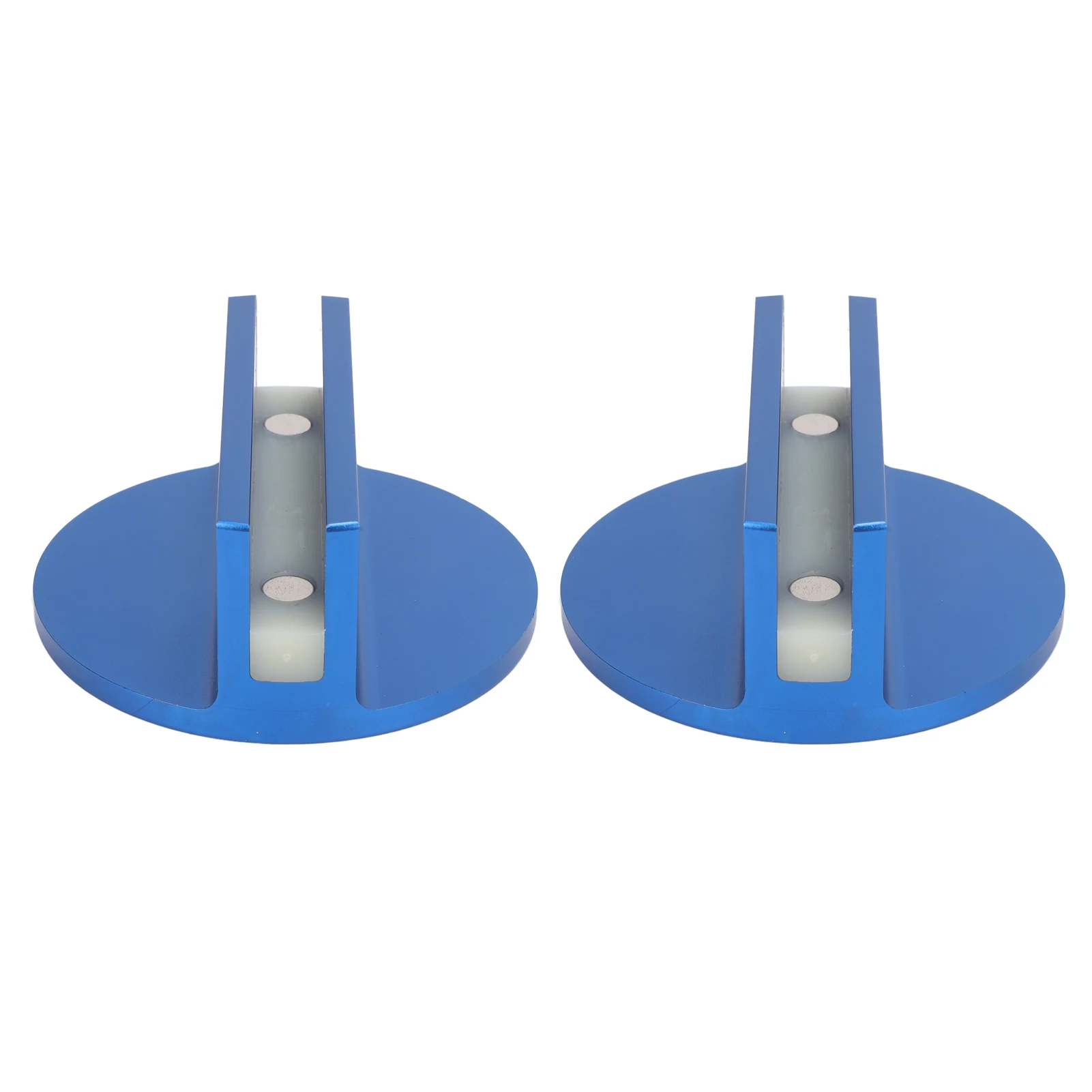 2Pcs Magnetic Jack Pad Aluminum Universal Pinch Weld Frame Rail Adapter For Most Pinch Weld At Least 3 Inches Blue