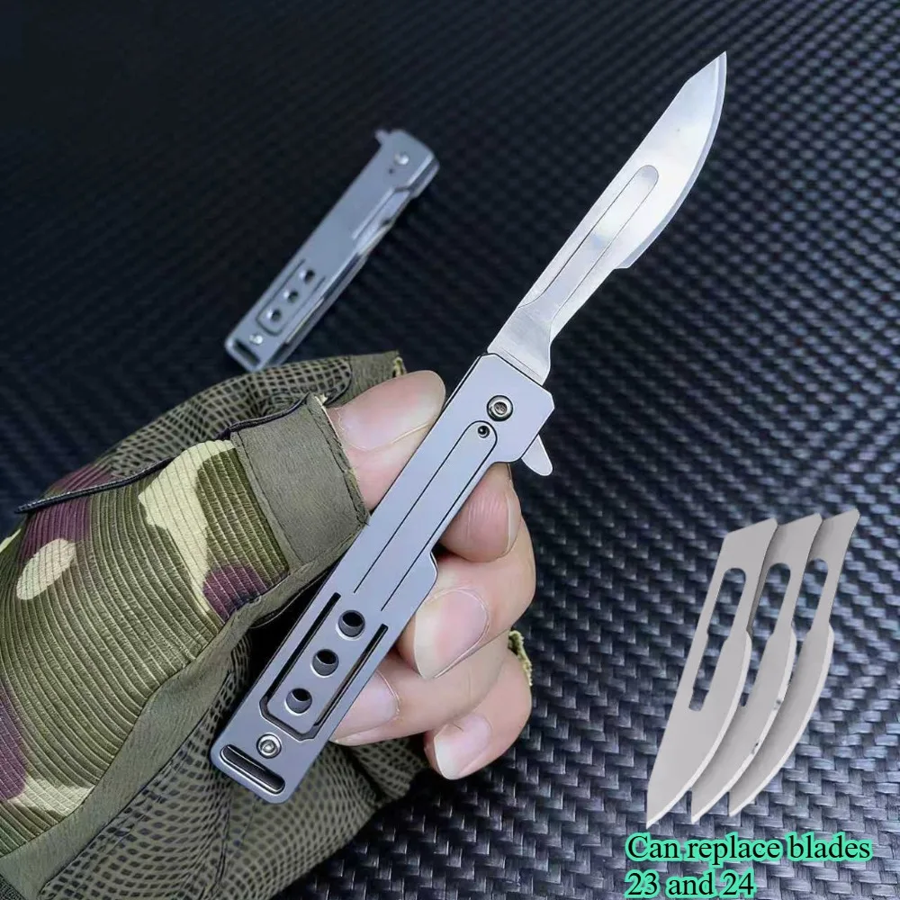 2026 Mini Portable Stainless Steel Surgical Knife with Replaceable Blade Quick Opening Foldable EDC Tool for Practical Cutting