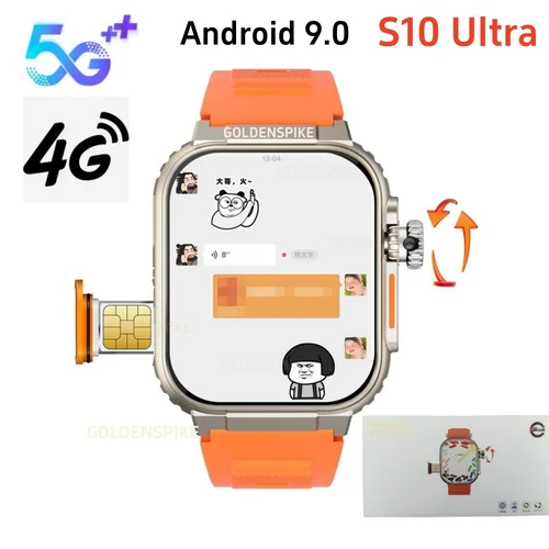Reloj inteligente Android 4G S10 2,2 pulgadas 448*528 Amoled Smartwatch 64GB Rom reloj inteligente de ritmo cardíaco hombres mujeres compatible con tarjeta SIM GPS WIFI