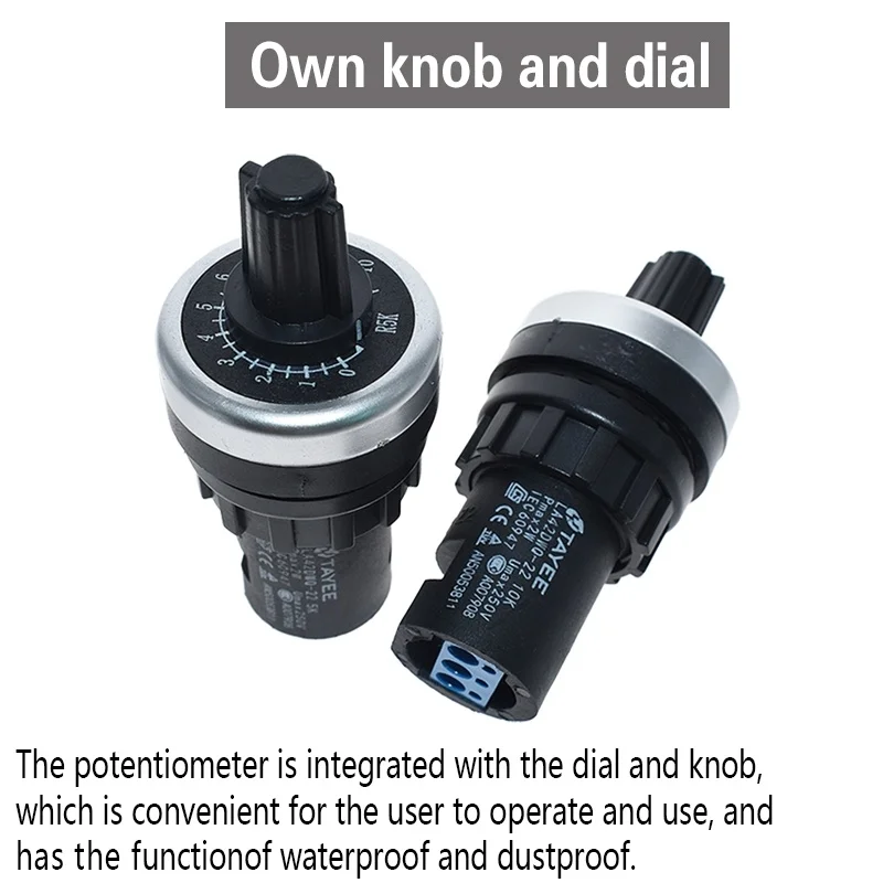 LA42DWQ-22 1K 2K 5K 10K 22 ミリメートル直径ポットロータリーポテンショメータコンバータガバナインバータ抵抗スイッチ