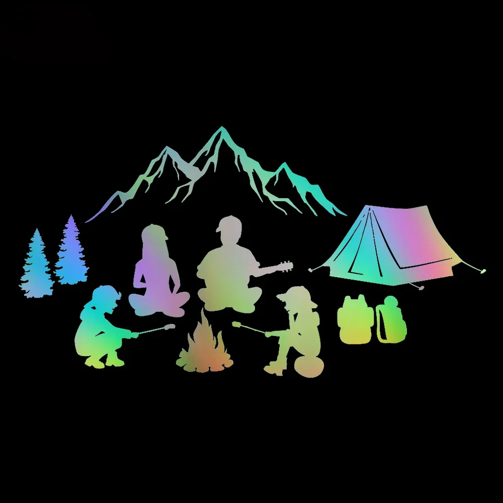 Car Stickers Outdoor Bonfire Family Camping Pattern VINYL STICKER Accessories Cute, Personality, Products Decoration Decals PVC