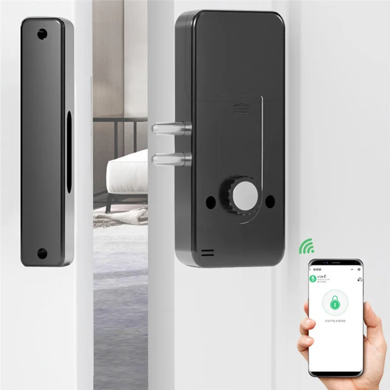 

AAAEL-Smart Electron Lock App Bluetooth Punch-Free Door Non-Destructive Installation Remote Sharing Unlocking For Home Door